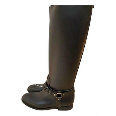 Pre-owned Menghi Boots In Black
