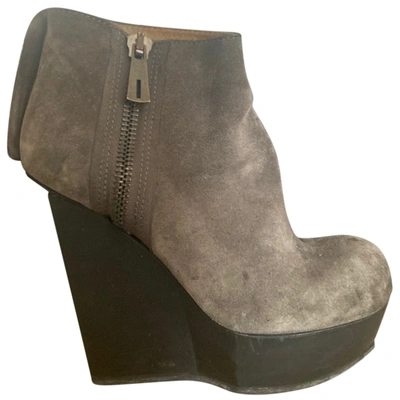 Pre-owned Acne Studios Ankle Boots In Khaki