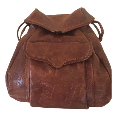 Pre-owned The Bridge Leather Backpack In Brown