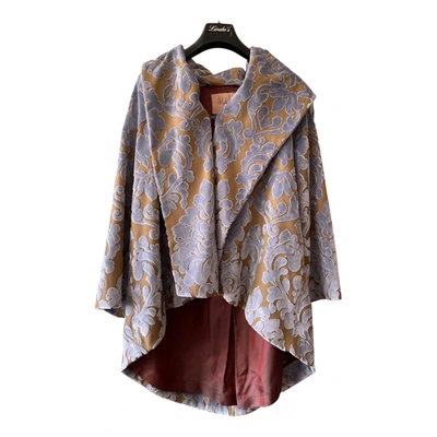 Pre-owned Marta Ferri Velvet Cape In Blue