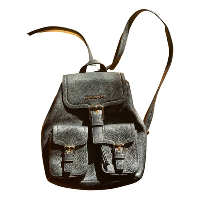 Pre-owned Michael Kors Leather Backpack In Black