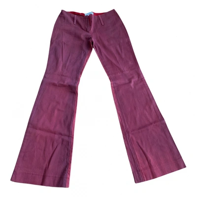 Pre-owned Dolce & Gabbana Large Pants In Burgundy