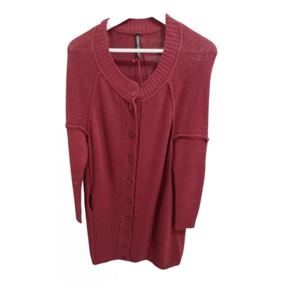 Pre-owned Liviana Conti Wool Cardigan In Burgundy