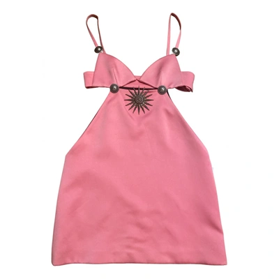 Pre-owned Fausto Puglisi Silk Mini Dress In Pink
