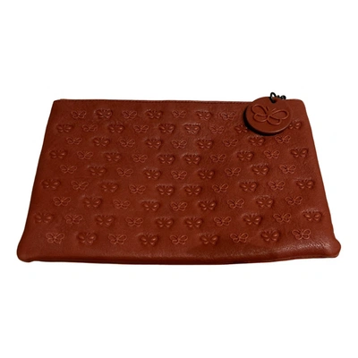 Pre-owned Bottega Veneta Leather Clutch Bag In Brown