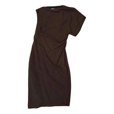 Pre-owned Balenciaga Wool Maxi Dress In Brown