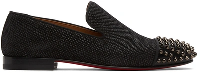 Christian Louboutin Spooky Studded Canvas Loafers In Black