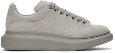 Alexander Mcqueen Exaggerated-sole Suede Sneakers In Grey