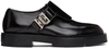Givenchy Black Squared Buckle Loafers In 001-black