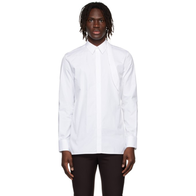 Givenchy White Padlock Harness Shirt In 132-white/silvery