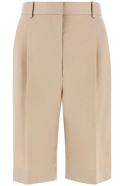 The Row Marco Wool Shorts In Beige