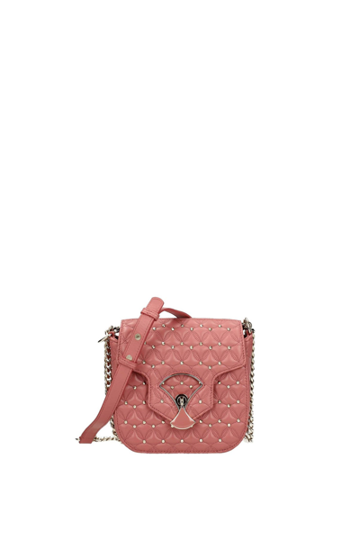 Bulgari Crossbody Bag Leather In Pink
