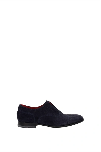 Green George Lace Up And Monkstrap Suede In Navy Blue