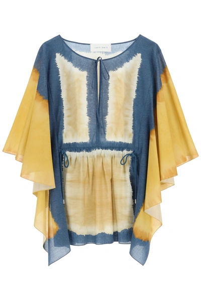 Alberta Ferretti Caftano Tie Dye I Love Summer In Dark Yellow