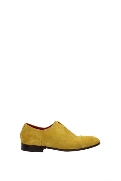 Green George Lace Up And Monkstrap Suede In Yellow