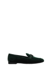 Ferragamo Loafers Trifoglio Velvet Pine In Green