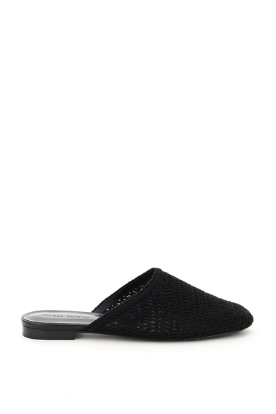 Magda Butrym Crocheted Cotton Slippers In Black
