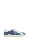 Philippe Model Prsx Daim Jeans Low-top Sneakers In Blue