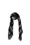Alexander Mcqueen Skull-print Silk Scarf In Black