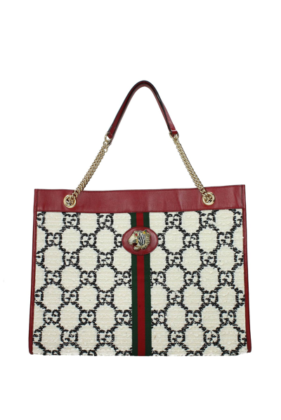 Gucci Shoulder Bags Fabric Red In Grey