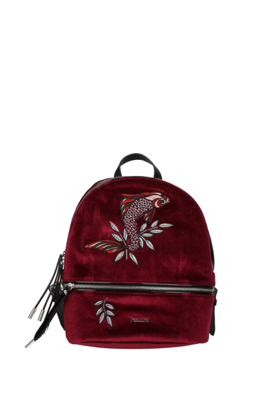 Pollini Backpacks And Bumbags Velvet Bordeaux In Red