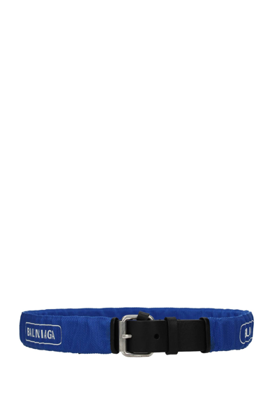 Balenciaga Regular Belts Fabric Black In Blue
