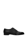 Prada Lace Up And Monkstrap Leather In  Black