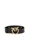 Pinko Logo-plaque Buckle Belt In Nero