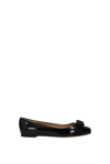 Ferragamo Ballet Flats Varina Patent Leather In Black