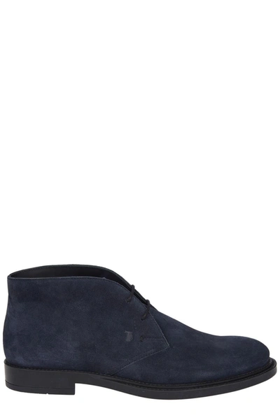 Tod's Desert Ankle Boots In Blu