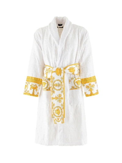 Versace Home I Love Baroque Short Robe In White