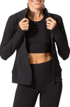 Threads 4 Thought Lori Ribbed Zip Jacket In Jet Black