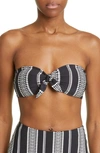 Lemlem Luchia Printed Bandeau Bikini Top In Black