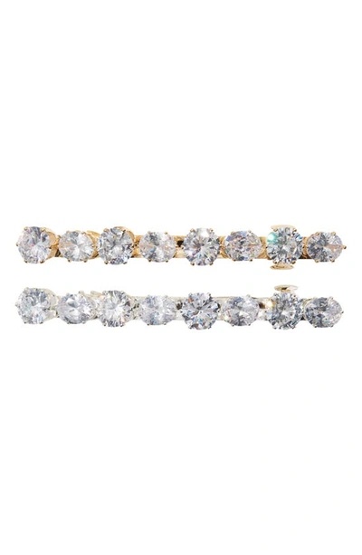 Tasha Assorted 2-pack Cubic Zirconia Barrettes In Gold Silver