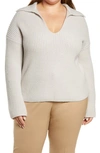 Vince Collared Sweater In Sterling