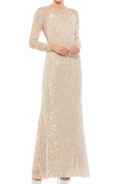 slim fit dress slacks Rose Gold Sequin Long Sleeve Wrap Front Midi Dress main image 1