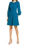 Eliza J Long Sleeve A-line Dress In Teal