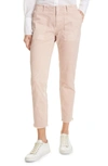 Nili Lotan Jenna Slim Crop Stretch Twill Pants In Dusty Pink