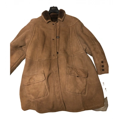 Pre-owned Valentino Leather Coat In Brown