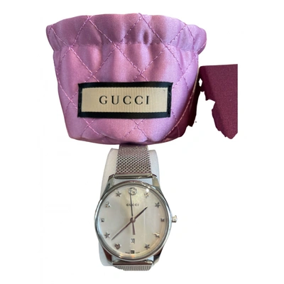 Pre-owned Gucci G-timeless Watch In Silver