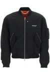 Off-white Diagonal Tab Bomber Jacket In Black White (black)