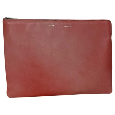 Pre-owned Celine Leather Clutch Bag In Pink