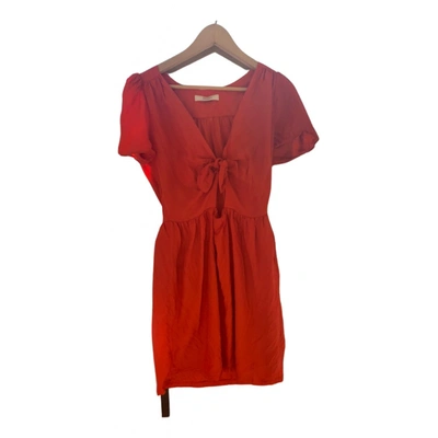 Pre-owned Sessun Silk Mid-length Dress In Orange