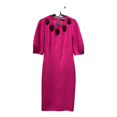 Pre-owned Alexander Mcqueen Wool Mid-length Dress In Pink