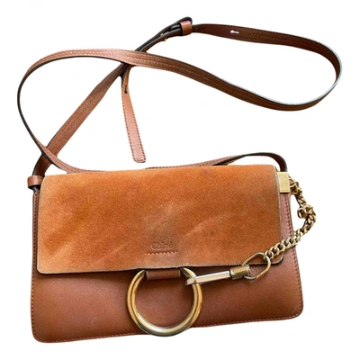 Pre-owned Chloé Faye Leather Handbag In Brown