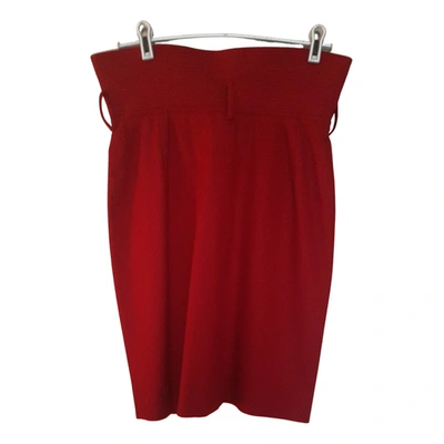Pre-owned Claude Montana Wool Mid-length Skirt In Red