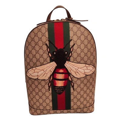 Pre-owned Gucci Ophidia Cloth Backpack In Brown