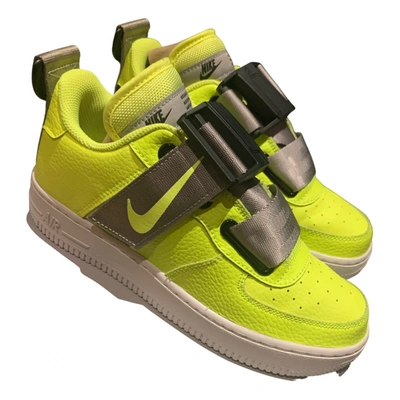 Pre-owned Nike Air Force 1 Leather Trainers In Yellow