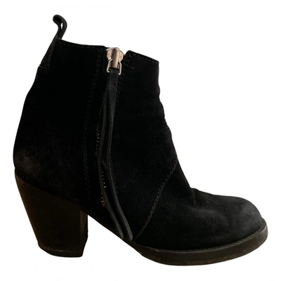 Pre-owned Acne Studios Pistol Ankle Boots In Black