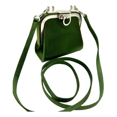 Pre-owned Dior Silk Crossbody Bag In Green